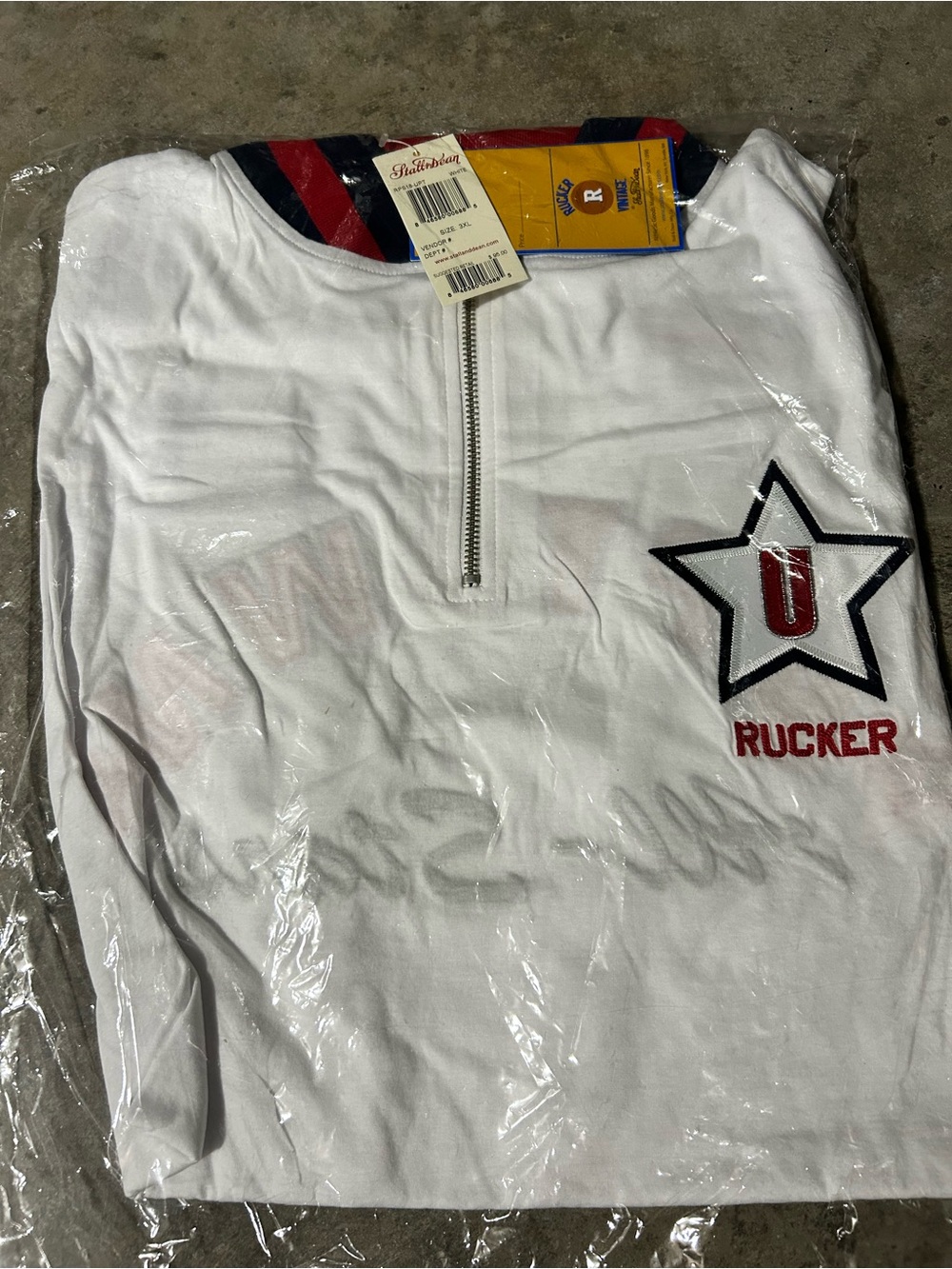 Rucker Vintage Stall & Dean Quarter Zip Warm Up Pullover 3XL NWT White